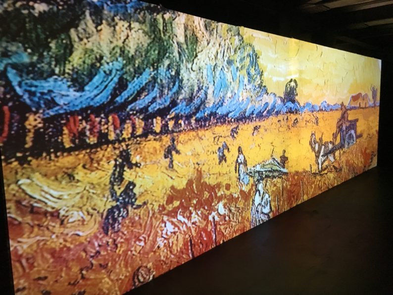 Schermo proiettore opere artista - mostra Van Gogh
